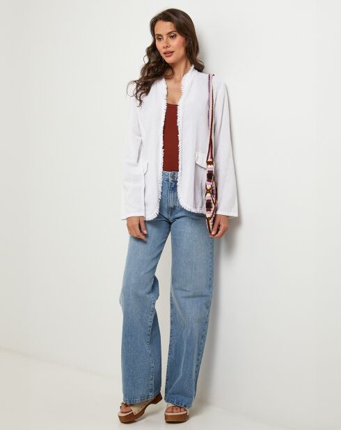 Witte jas van linnen en katoen van Manon