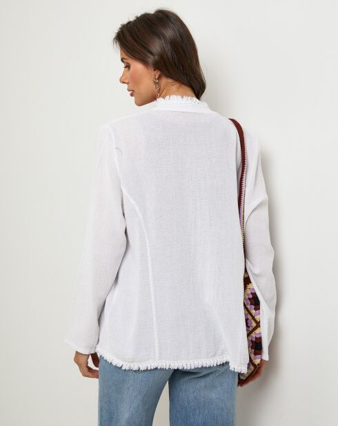 Witte jas van linnen en katoen van Manon