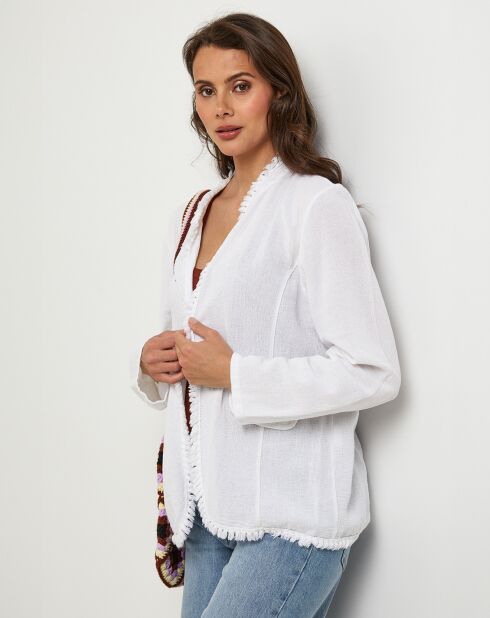 Witte jas van linnen en katoen van Manon