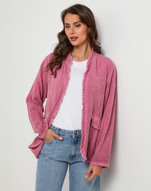 Giacca Manon rosa in lino e cotone