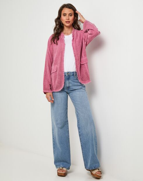 Giacca Manon rosa in lino e cotone