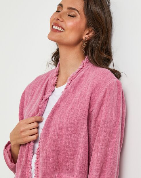 Giacca Manon rosa in lino e cotone