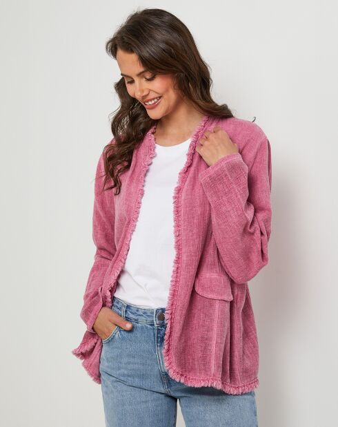 Giacca Manon rosa in lino e cotone