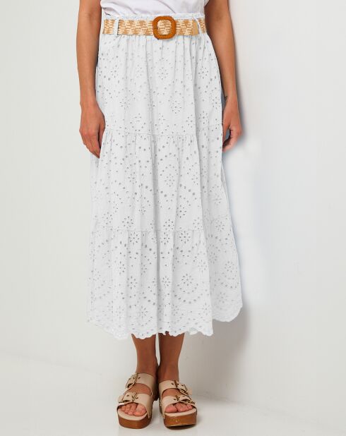 Witte rok van 100% linnen en agathe