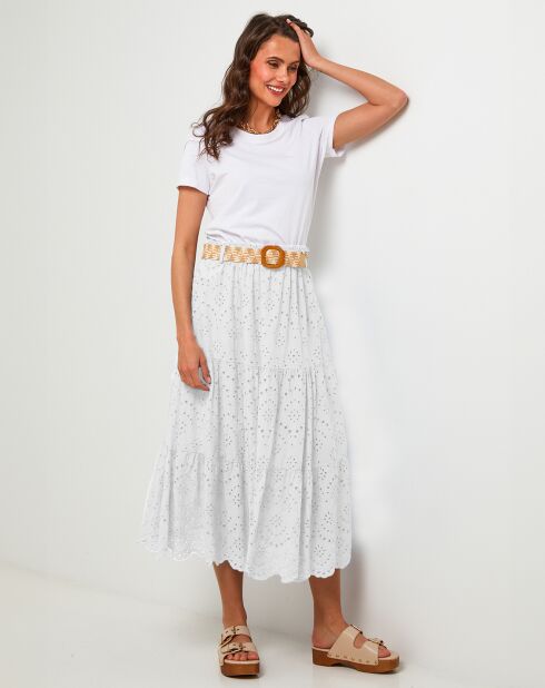 Witte rok van 100% linnen en agathe