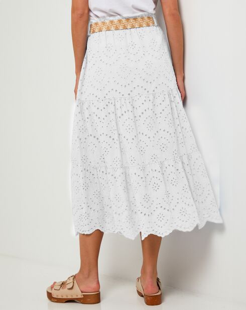 Witte rok van 100% linnen en agathe