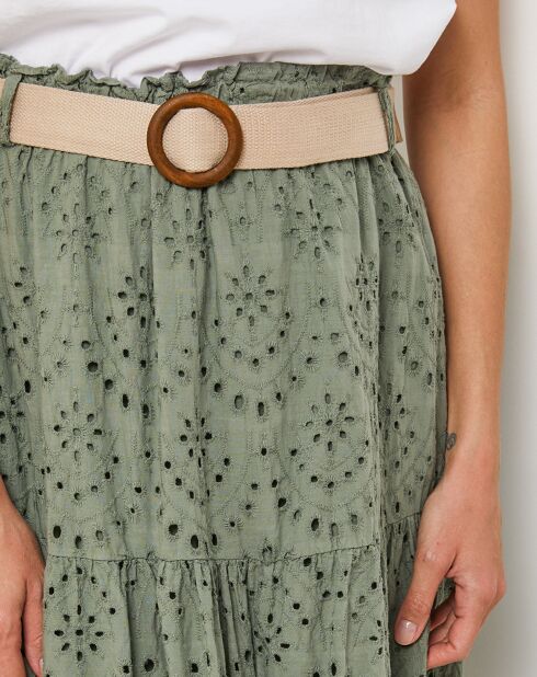Falda Agathe caqui 100% lino
