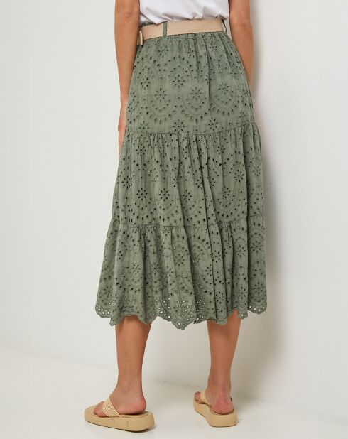 Falda Agathe caqui 100% lino