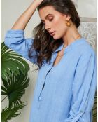 Robe 100% Lin Maelle indigo