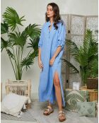Robe 100% Lin Maelle indigo