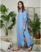 Robe 100% Lin Maelle indigo