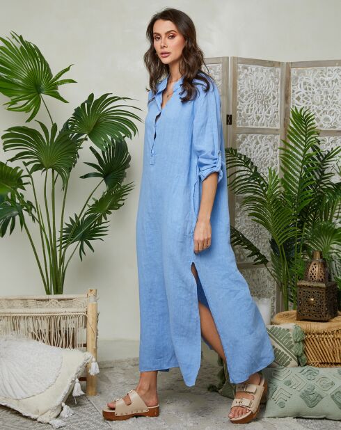 Vestido Maelle índigo 100% lino