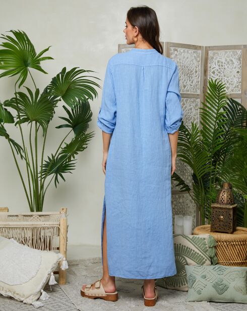 Vestido Maelle índigo 100% lino