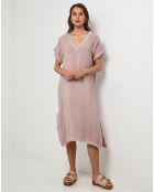 Robe en Lin & Coton Félicie rose pale
