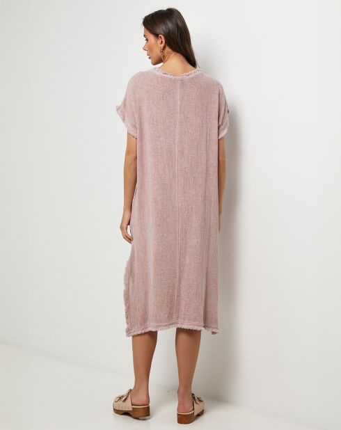 Robe en Lin & Coton Félicie rose pale