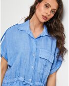 Chemise 100% Lin Juliette azur