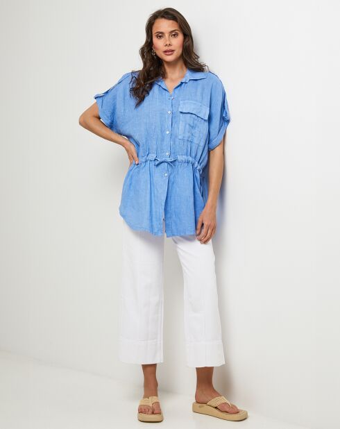 Chemise 100% Lin Juliette azur