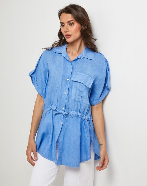 Chemise 100% Lin Juliette azur