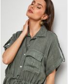 Chemise 100% Lin Juliette kaki