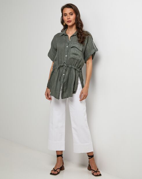 Chemise 100% Lin Juliette kaki