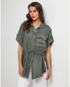 Chemise 100% Lin Juliette kaki