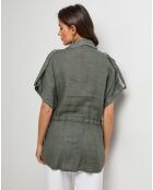 Chemise 100% Lin Juliette kaki