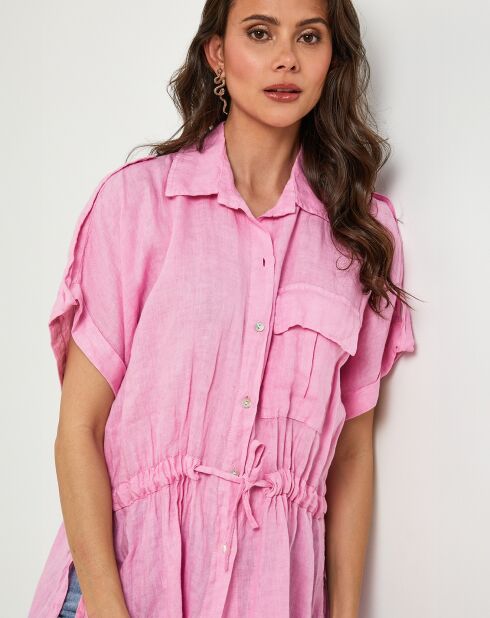 Chemise 100% Lin Juliette rose