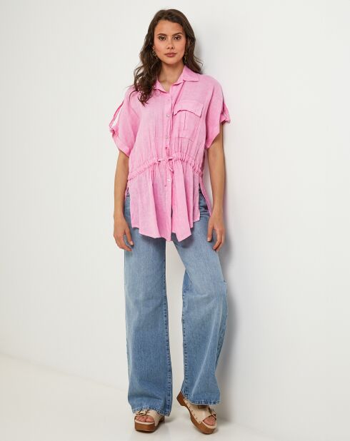 Chemise 100% Lin Juliette rose