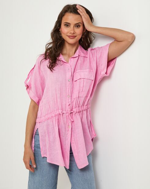 Chemise 100% Lin Juliette rose