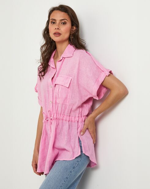 Chemise 100% Lin Juliette rose