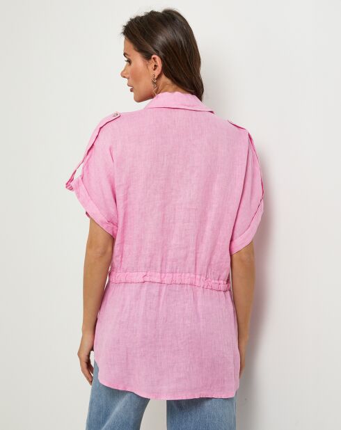 Chemise 100% Lin Juliette rose