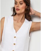 Gilet 100% Lin Léa blanc