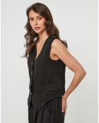 Gilet 100% Lin Léa noir