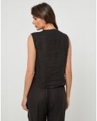 Gilet 100% Lin Léa noir