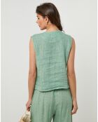 Gilet 100% Lin Léa vert