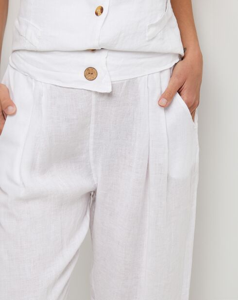 Pantalon 100% Lin Victoire blanc