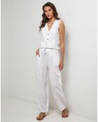 Pantalon 100% Lin Victoire blanc