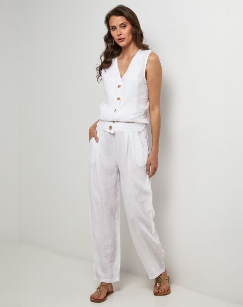 Witte broek van 100% linnen Victoire