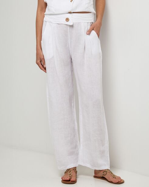 Pantalon 100% Lin Victoire blanc