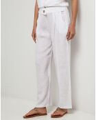 Pantalon 100% Lin Victoire blanc