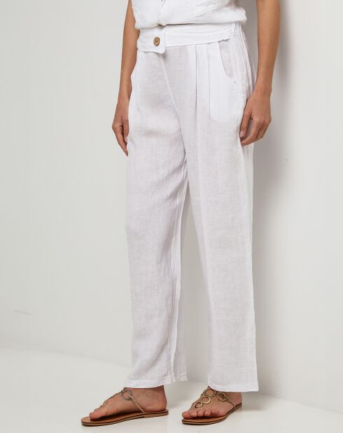 Pantalon 100% Lin Victoire blanc