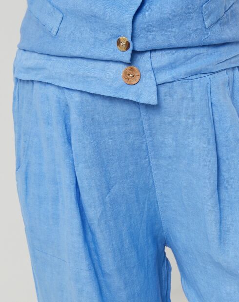 Victoire indigo broek van 100% linnen