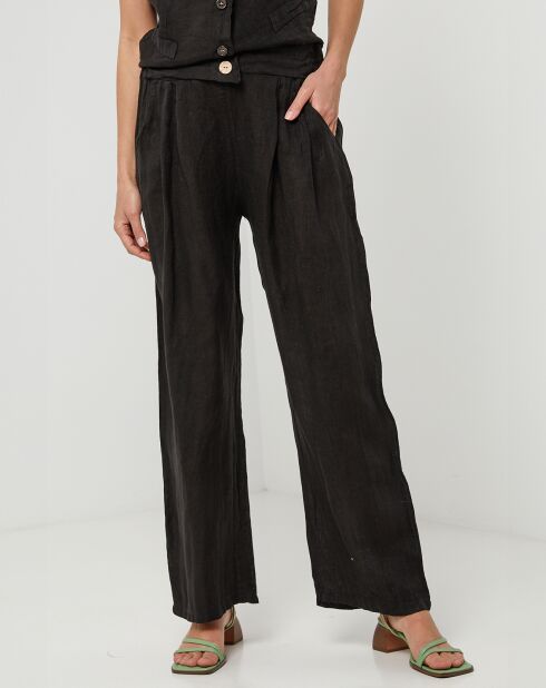 Victoire zwarte broek van 100% linnen