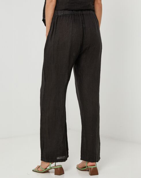 Victoire zwarte broek van 100% linnen