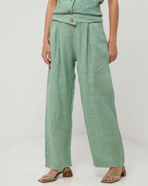 Grüne Hose Victoire aus 100% Leinen