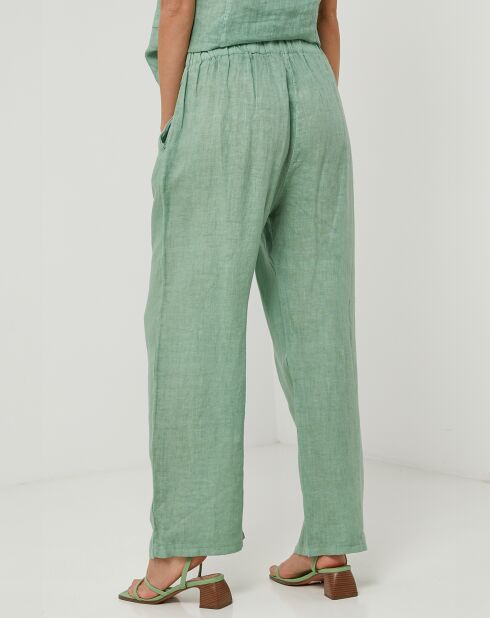 Grüne Hose Victoire aus 100% Leinen