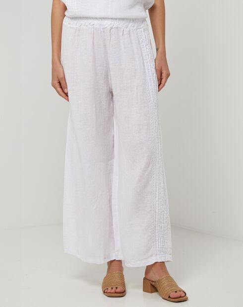 Weiße Nina Hose aus 100% Leinen