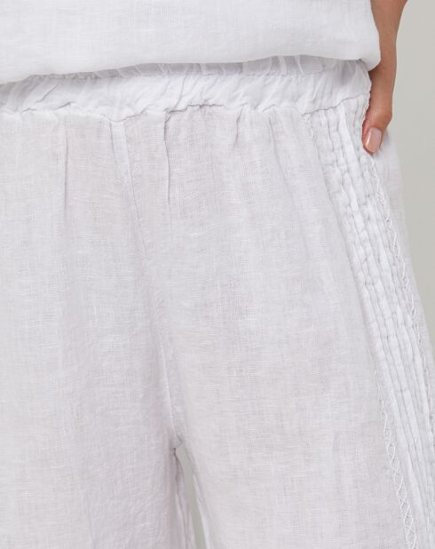 Weiße Nina Hose aus 100% Leinen