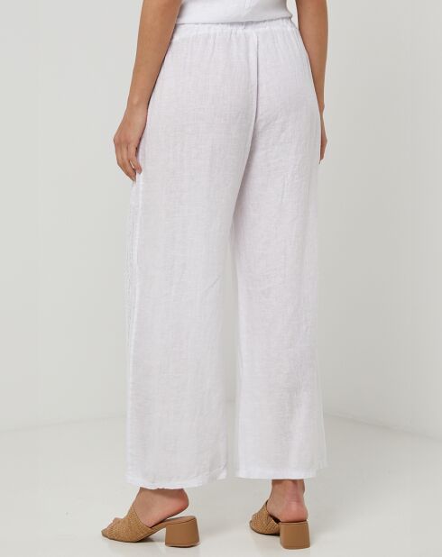 Weiße Nina Hose aus 100% Leinen