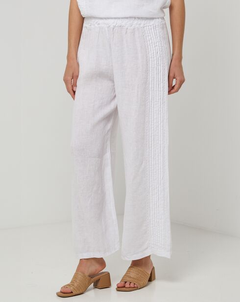 Weiße Nina Hose aus 100% Leinen
